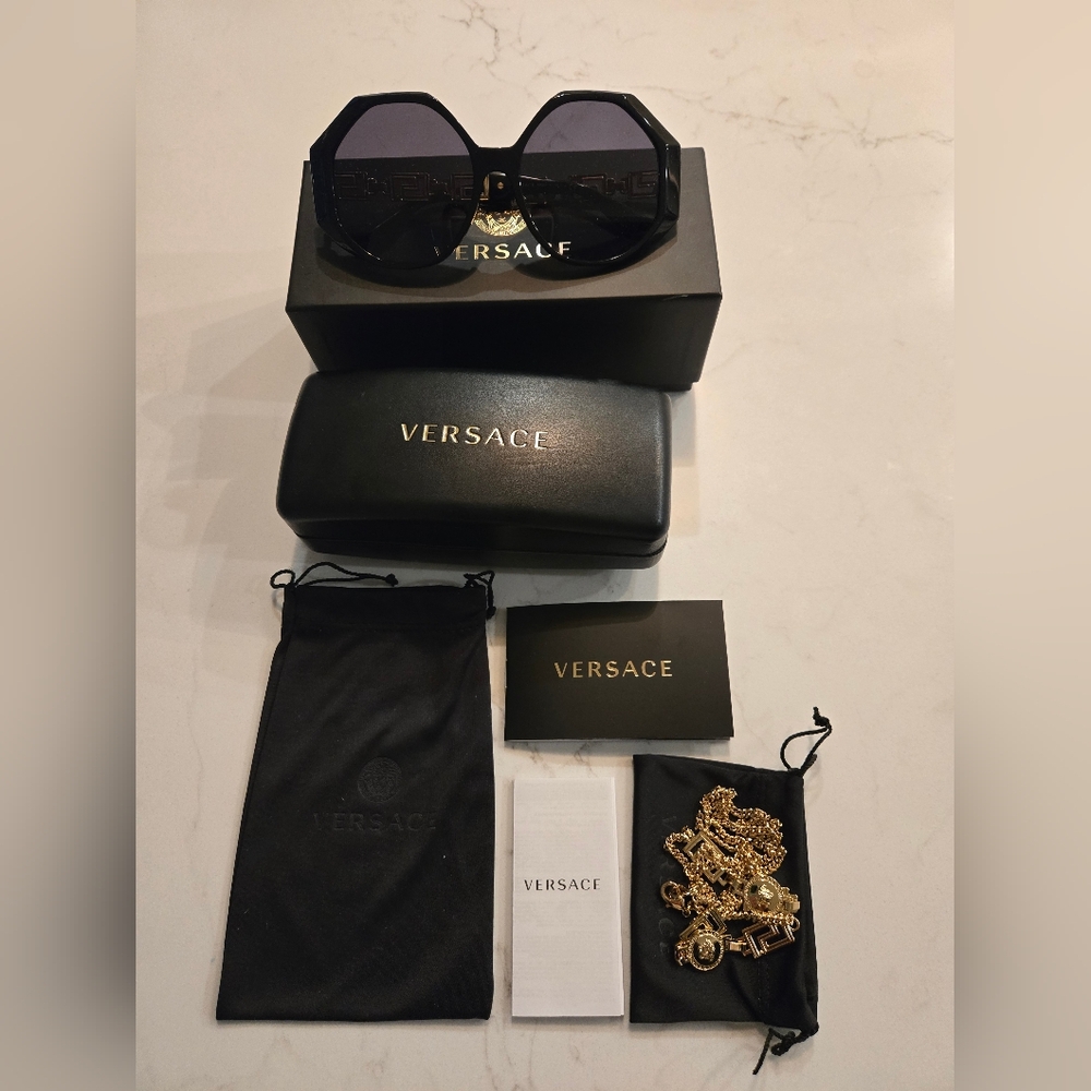 Versace Black and Gold Sunglasses